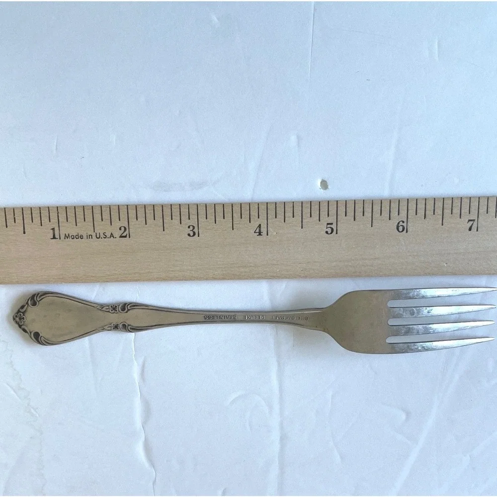 Oneidacraft 7pc Dinner & Salad Fork Set Silver Chateau Pattern Stainless Steel